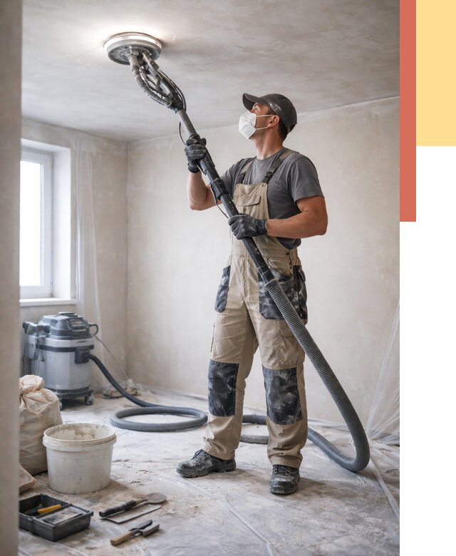 Шлифовка потолка в Тынде от 3597 руб. — услуги шлифования потолка | ОТДЕЛОЧНИК-Тнд