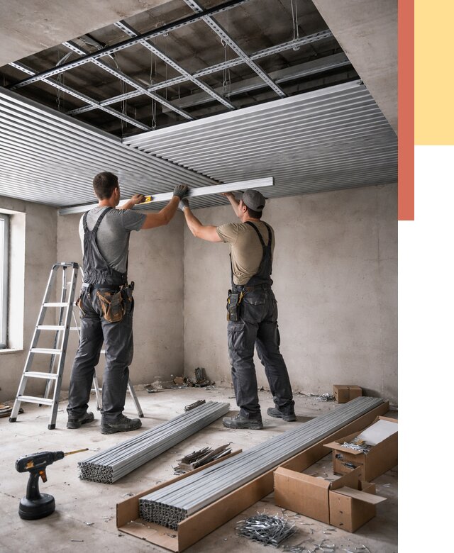 Монтаж реечного потолка в Тынде от 4625 руб. под ключ | ОТДЕЛОЧНИК-Тнд