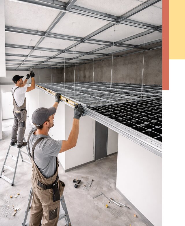 Монтаж потолка грильято в Тынде от 462 руб./м² — быстрая сборка под ключ | ОТДЕЛОЧНИК-Тнд