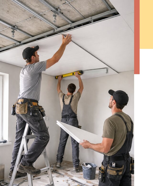 Монтаж потолка из ПВХ панелей в Тынде от 3597 руб./м2 — быстро и недорого | ОТДЕЛОЧНИК-Тнд