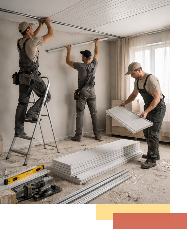 Монтаж потолка из ПВХ панелей в Тынде оперативно и качественно