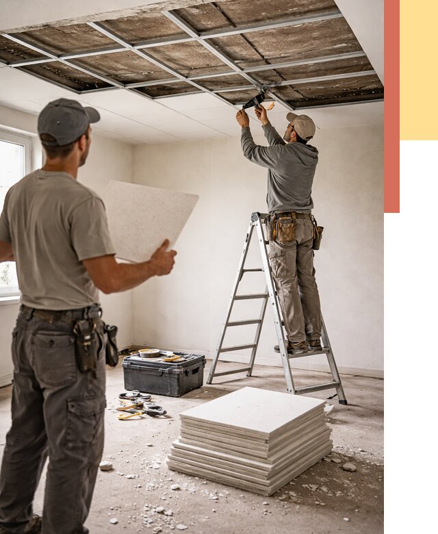Замена плит подвесного потолка в Тынде от 1798 руб. быстро и недорого | ОТДЕЛОЧНИК-Тнд