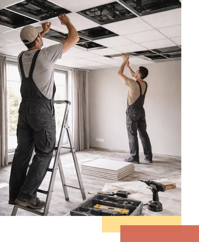 Замена плит подвесного потолка в Тынде быстро и качественно