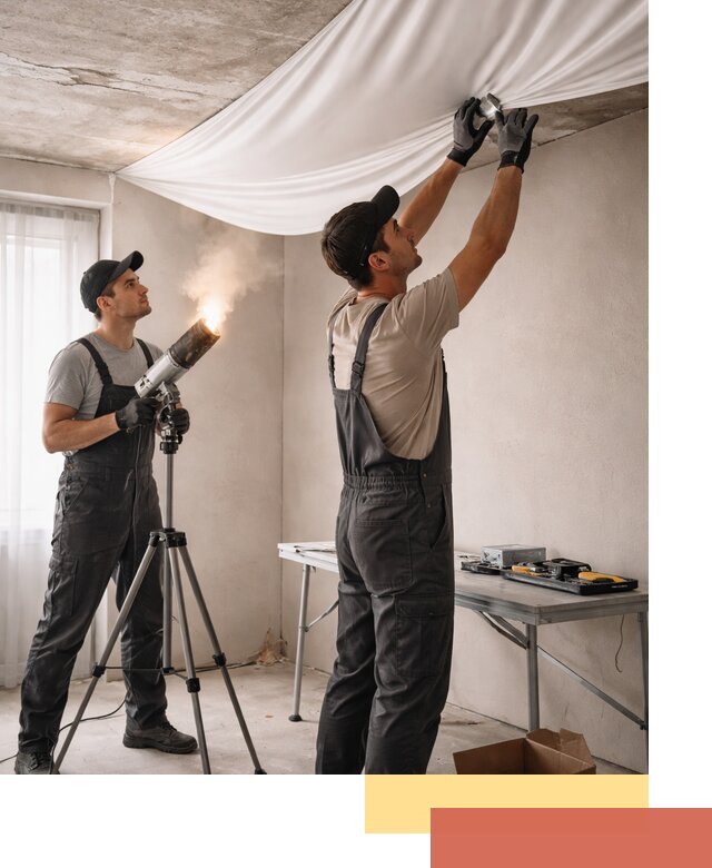 Установка натяжного потолка под ключ в Тынде