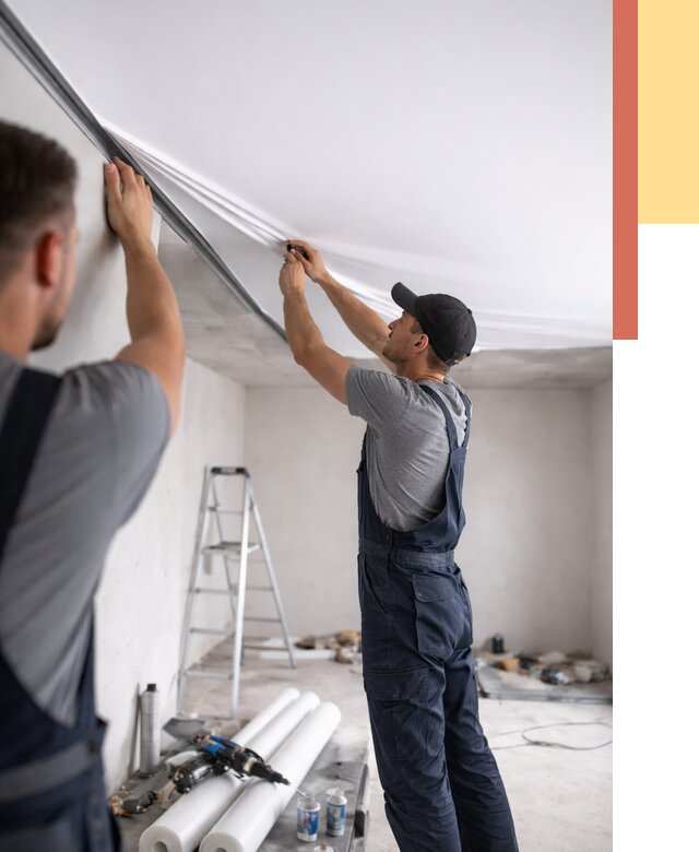 Монтаж матового натяжного потолка в Тынде от 4625 руб./м² — быстро и недорого | ОТДЕЛОЧНИК-Тнд