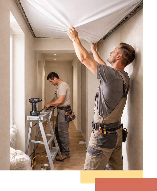 Монтаж натяжного потолка в прихожей в Тынде