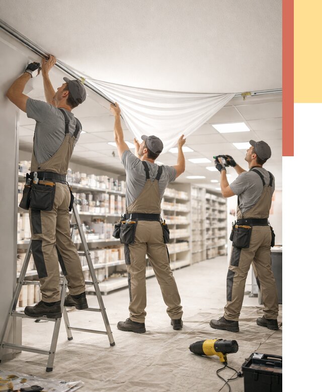 Монтаж натяжного потолка в магазине в Тынде от 4625 руб. быстро и недорого | ОТДЕЛОЧНИК-Тнд