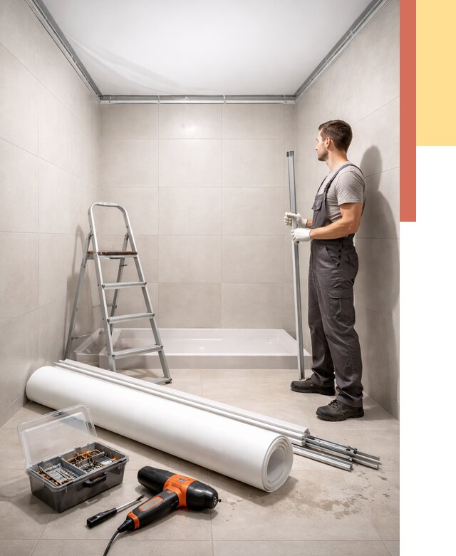 Монтаж натяжного потолка в санузле в Тынде от 1901 руб. — ОТДЕЛОЧНИК-Тнд