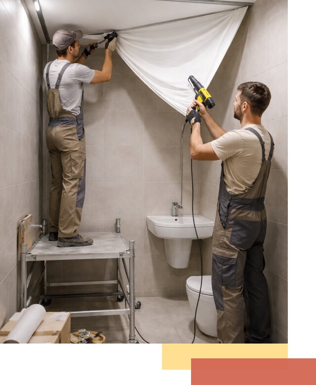 Монтаж натяжного потолка в санузле в Тынде