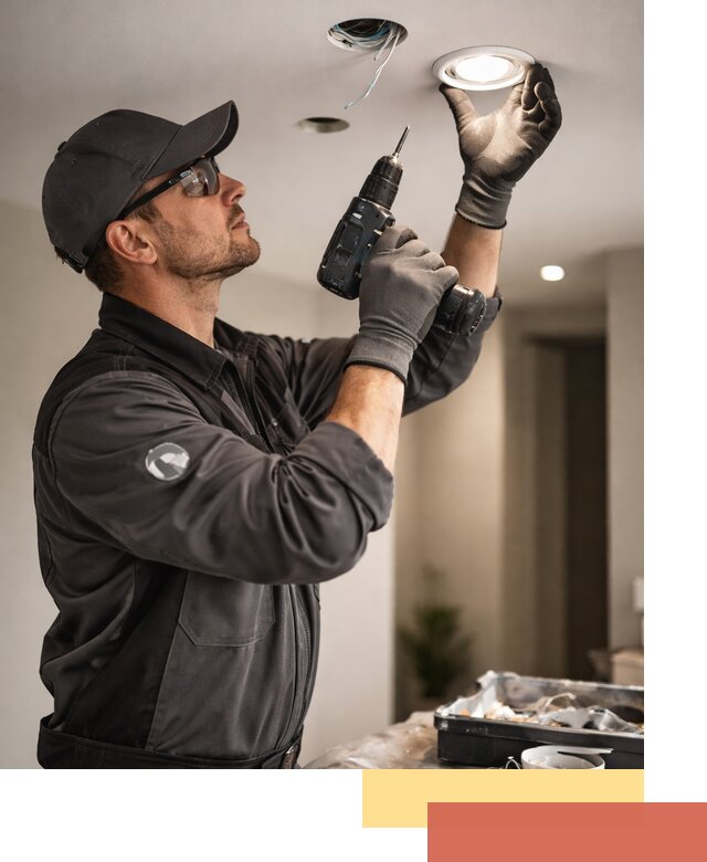 Установка точечных светильников в натяжной потолок в Тынде