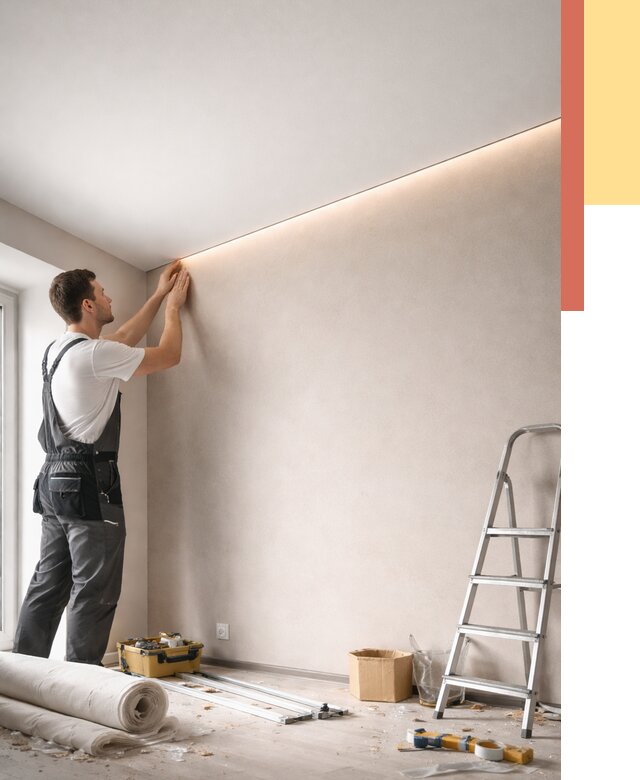 Теневые натяжные потолки в Тынде от 8427 руб. под ключ | ОТДЕЛОЧНИК-Тнд