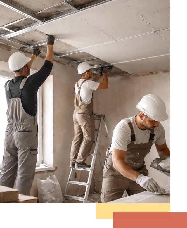 Одноуровневый потолок из гипсокартона в Тынде — монтаж и отделка