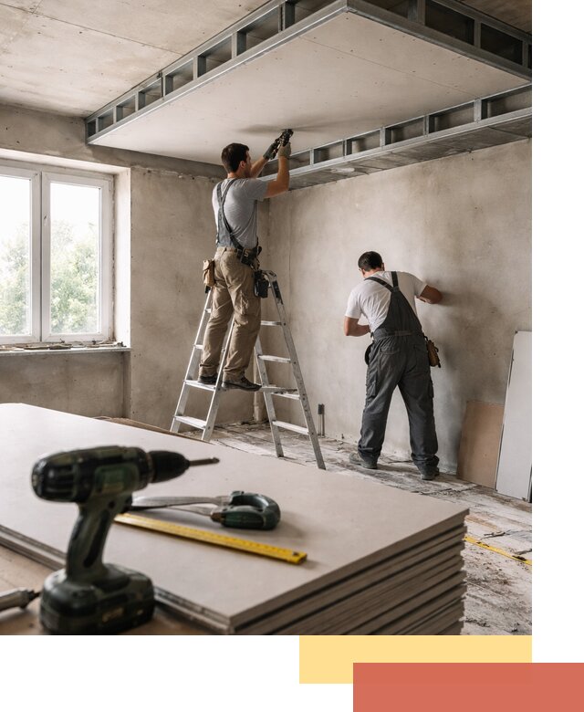 Двухуровневый потолок из гипсокартона в Тынде