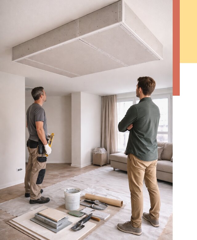 Короб на потолке из гипсокартона в Тынде от 2261 руб. — монтаж и услуги под ключ | ОТДЕЛОЧНИК-Тнд