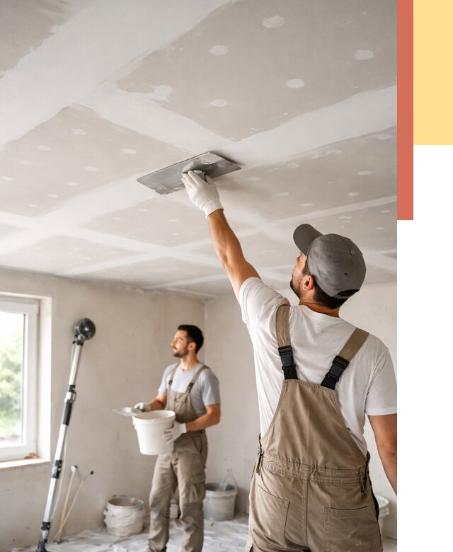 Шпаклевка потолка из гипсокартона в Тынде от 3289 руб./м2 — услуги под ключ | ОТДЕЛОЧНИК-Тнд