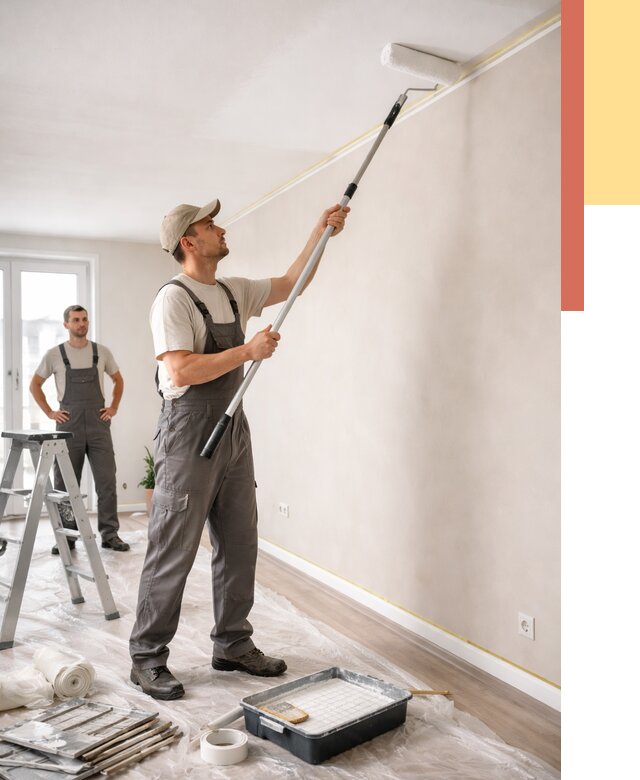 Покраска потолка из гипсокартона в Тынде от 4625 руб./м2 — услуги под ключ | ОТДЕЛОЧНИК-Тнд