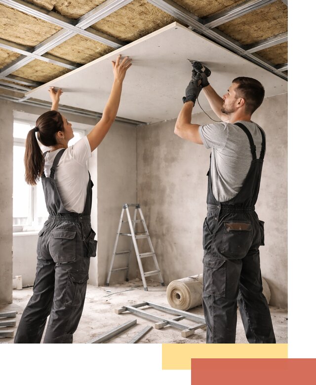 Звукоизоляция потолка из ГКЛ в Тынде профессионально и надежно