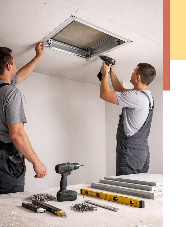 Установка люка в потолок ГКЛ в Тынде от 2569 руб. под ключ | ОТДЕЛОЧНИК-Тнд