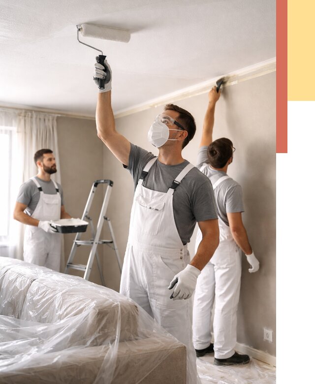 Покраска потолка водоэмельсионной краской в Тынде от 2261 руб/м² — услуги под ключ | ОТДЕЛОЧНИК-Тнд