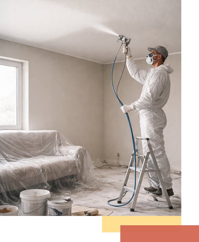 Покраска потолка краскопультом в Тынде быстро и качественно