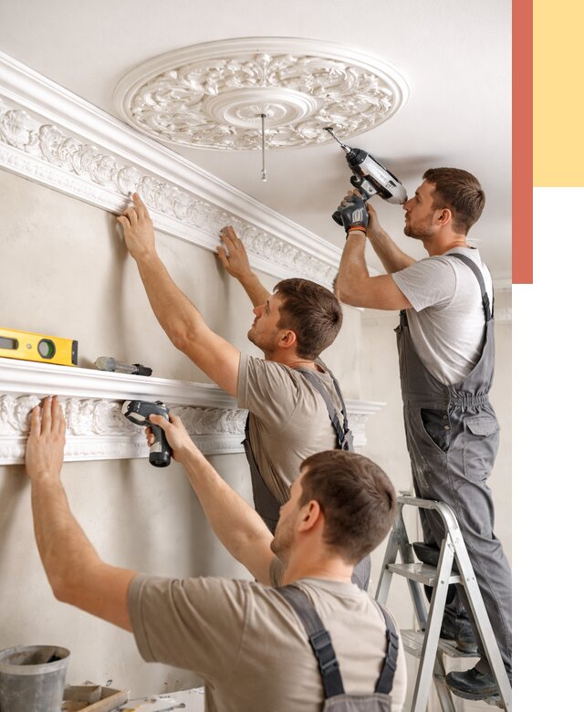 Монтаж лепнины на потолок в Тынде от 3289 руб. быстро и недорого | ОТДЕЛОЧНИК-Тнд